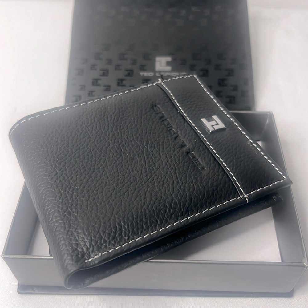 NWT Ted Lapidus Men Black Wallet | Genuine Leather